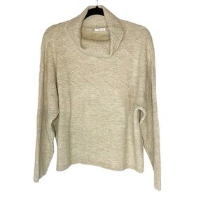 Esqualo Turtleneck Sweater Oatmeal Knit Large
